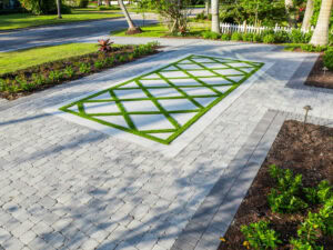 two piece cobble paved driveway