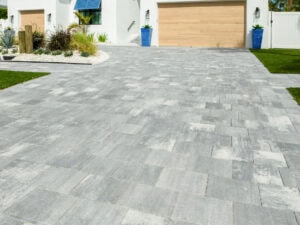 concrete paver driveway in running bond pattern by naples accurate pavers contractor