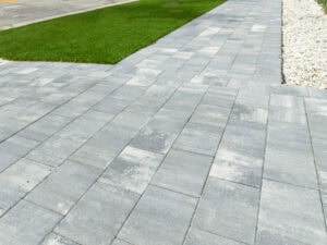 paved walkway in running bond pattern