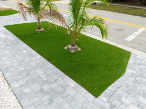 paved walkway and turf project