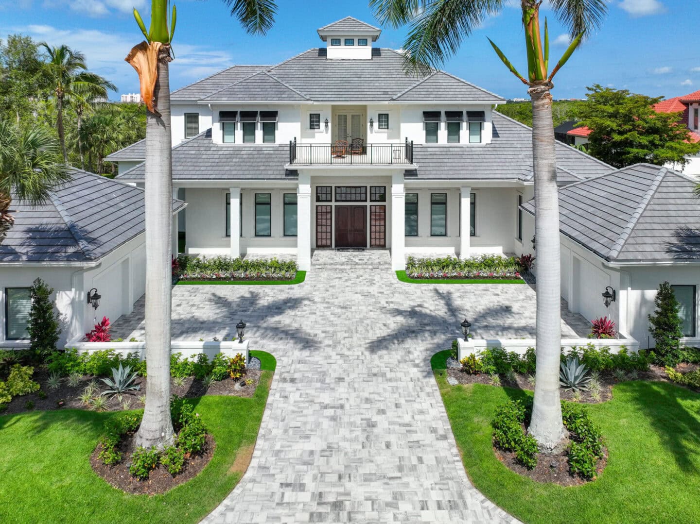 paved driveway with thick interlocking concrete pavers