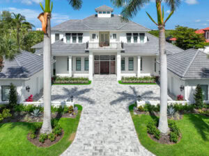 paved driveway with thick interlocking concrete pavers