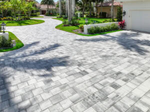 thick interlocking concrete pavers driveway