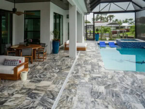 marble pool deck