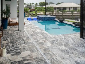 marble pool deck by accurate pavers
