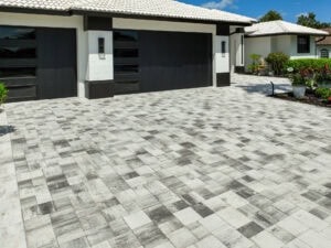 concrete pavers driveway by accurate pavers
