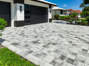 four piece french pattern driveway by accurate pavers