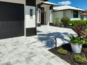 paved walkway and driveway by accurate pavers