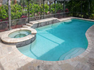 four piece french pattern pool deck