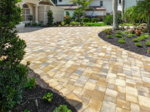 thick interlocking concrete pavers driveway