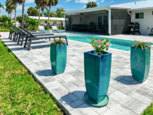 concrete pavers pool deck