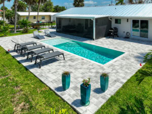 concrete pavers pool deck by accurate pavers