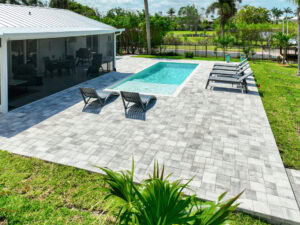 concrete pavers pool deck