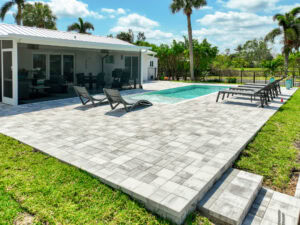 concrete pavers pool deck