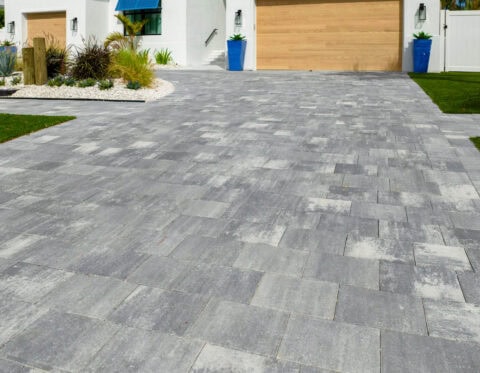 running bond paver pattern driveway