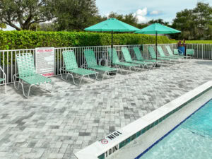 paved pool deck by accurate pavers