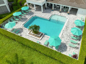 paved pool deck by accurate pavers