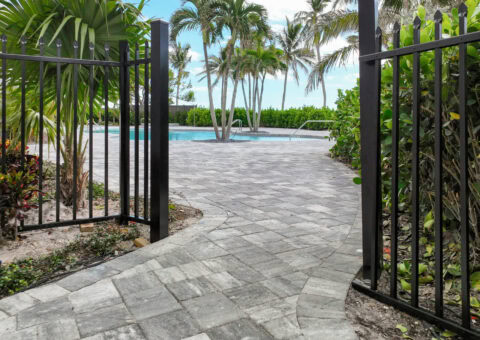 thick interlocking concrete pavers walkway