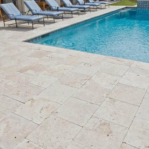 travertine pool deck