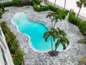 paved pool deck