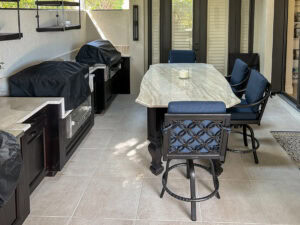 outdoor kitchen by accurate pavers contractor in Naples Florida