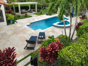 travertine pool deck