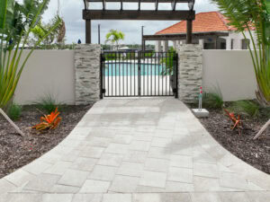 pool walkway paved by accurate pavers