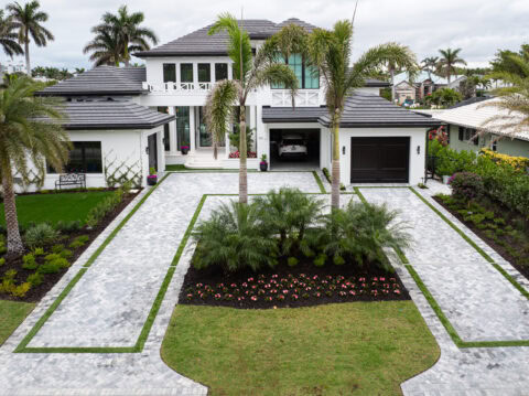aerial photograph of a paved driveway in naples