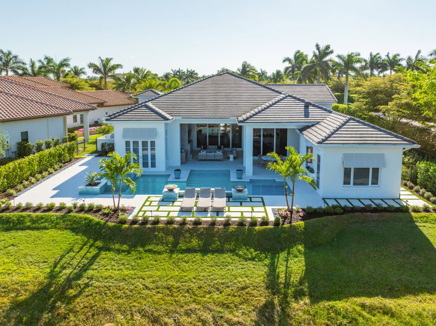 porcelain tile paved pool deck remodel by accurate pavers