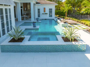 remodeled pool deck by accurate pavers