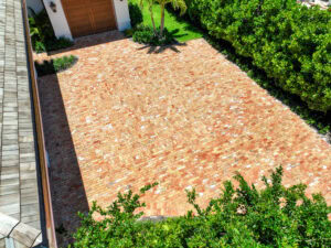 reclaimed pavers driveway