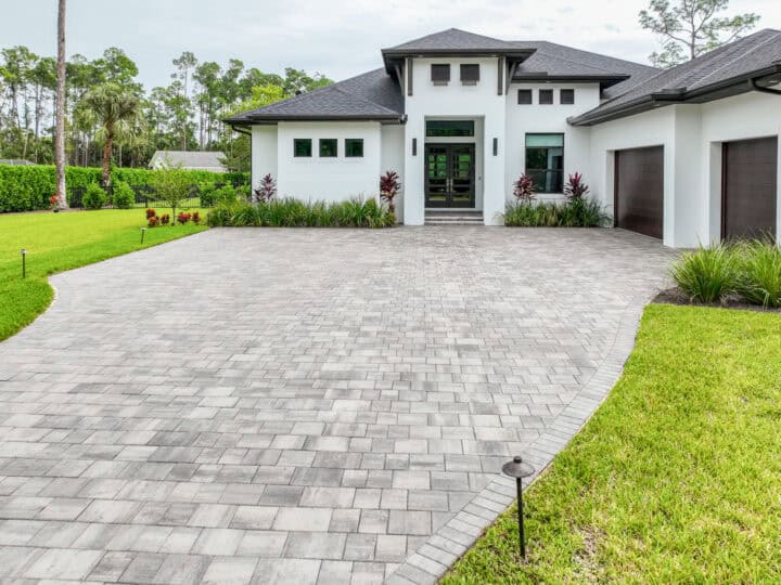 residential paved driveway by accurate pavers