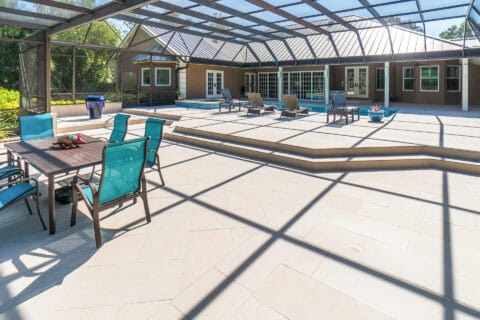 residential pool deck in estero