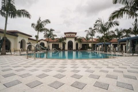 paved pool deck by accurate pavers