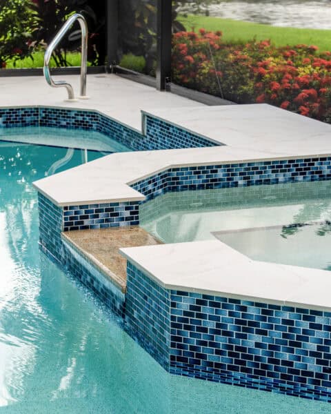 paved pool deck in details