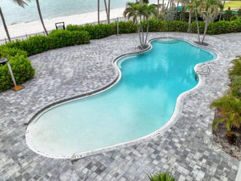 paved pool deck