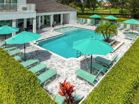 paved pool deck by accurate pavers