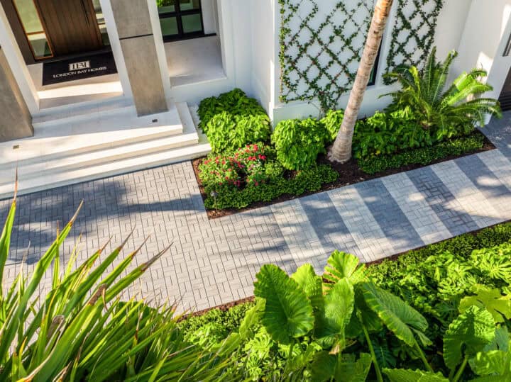 unique paver walkway design by accurate pavers