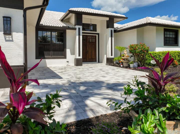 paver walkway leading to the front door